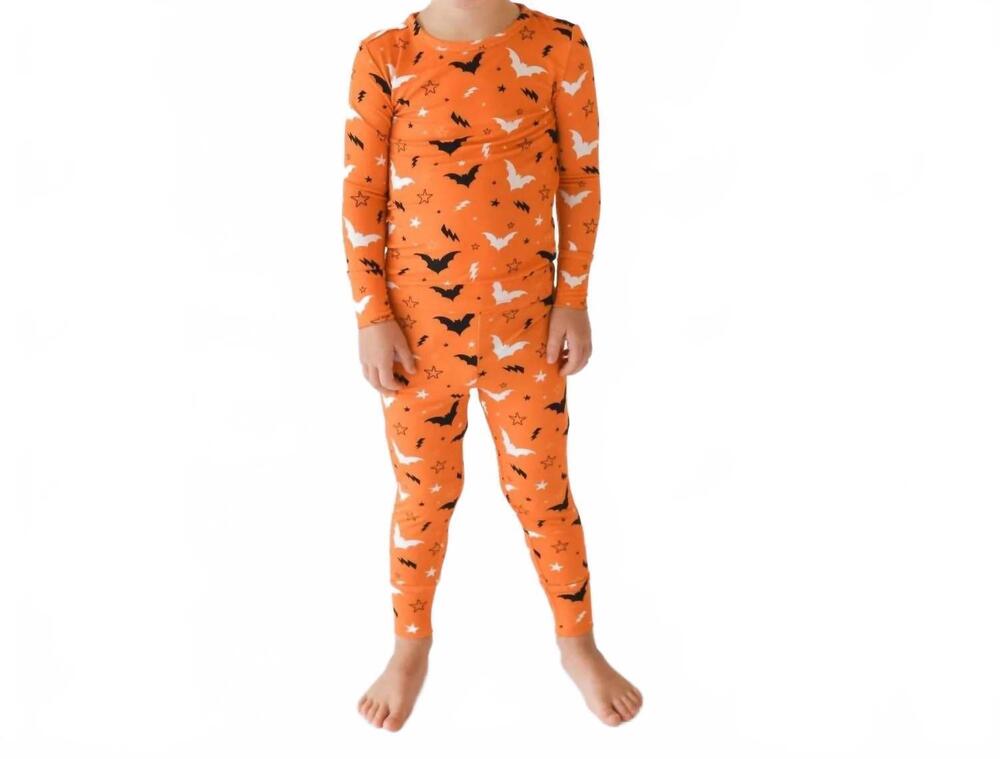 NEW POSH PEANUT hendrix long sleeve basic loungewear set in orange